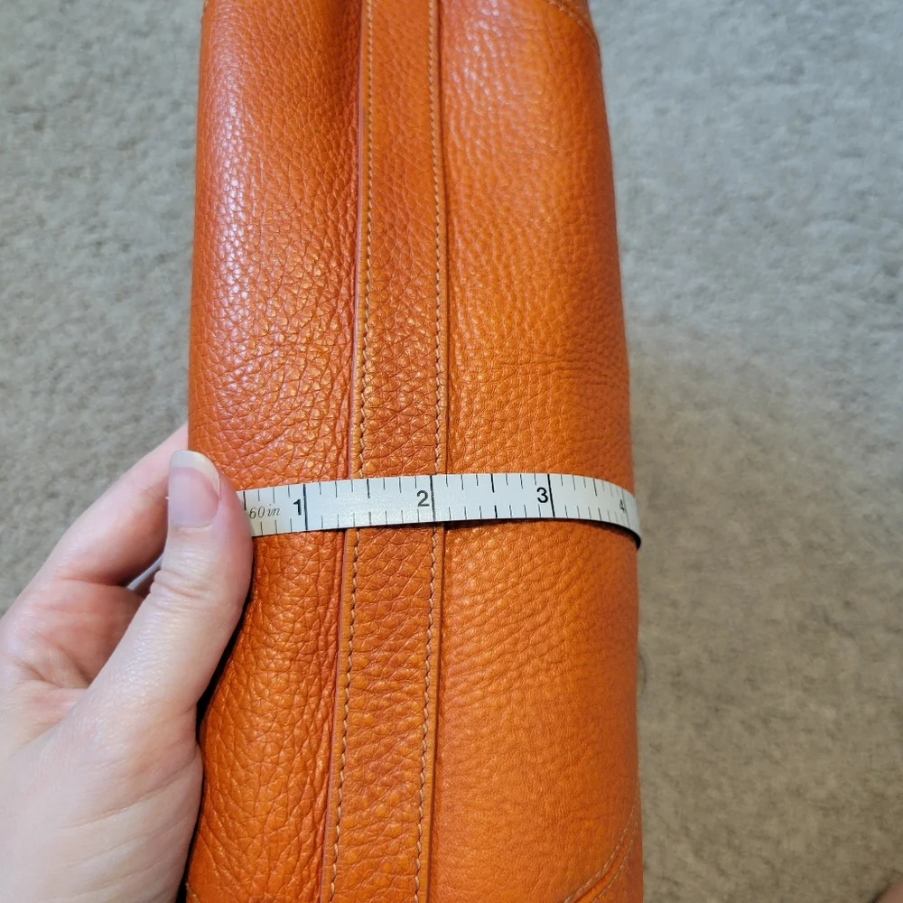 Brahmin Hailey Soft Orange Pebble Leather Hobo Bag